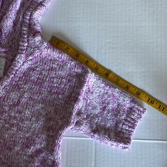 Justice purple Ombre hooded knit short sleeve sweater girls size 14 - Picture 10 of 12